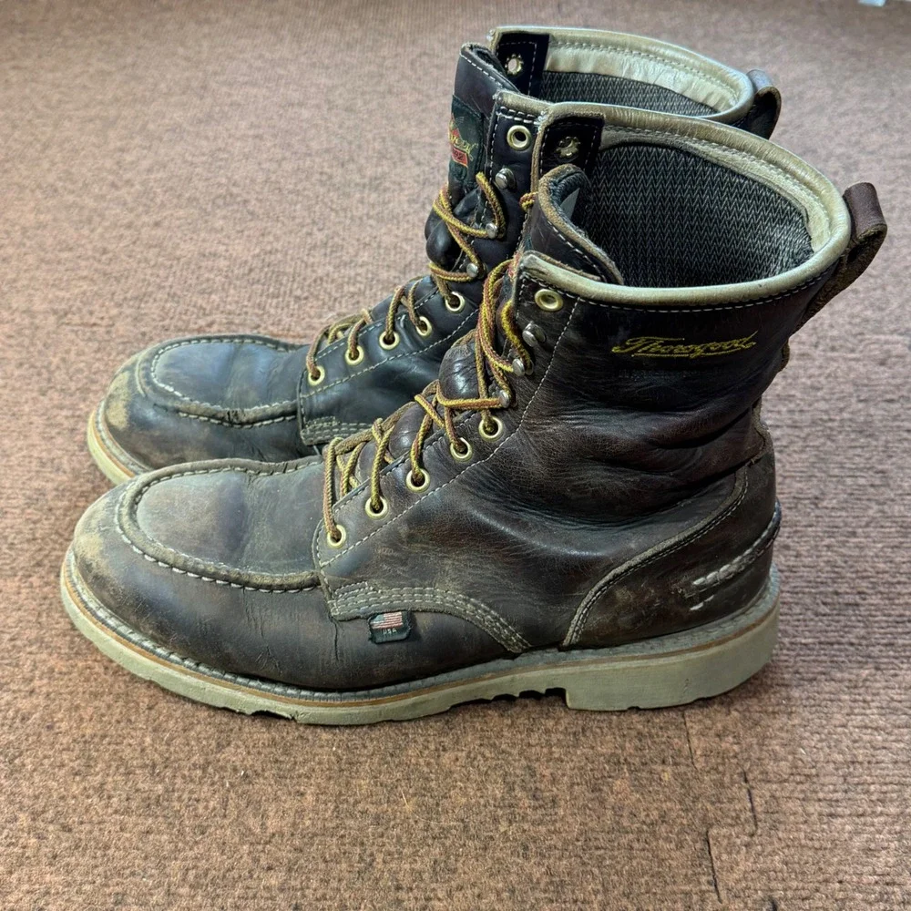 C+ Thorogood Mens American Heritage 6in Moc Toe Work Boots Brown 814-4941 10.5 D